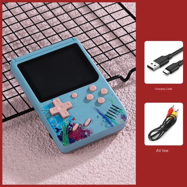 500 spel Handhållen spelkonsol Retro barnspel blue