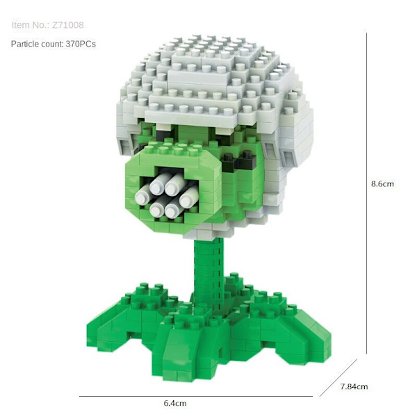 Barnleksak Plants Vs Zombies Byggklossar Pussel Sömnadsleksaker gatling pea