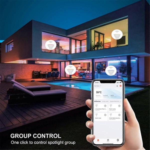 Tuya Bluetooth Lampa Dimmbar 6W 220V Smart Life App Kontroll Spotlight Lampa Fungerar med Alexa 2st