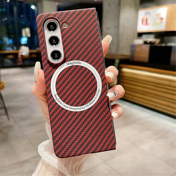 Galaxy Z Fold 5 Fodral Magnetiskt Stötsäkert Skydd, Röd