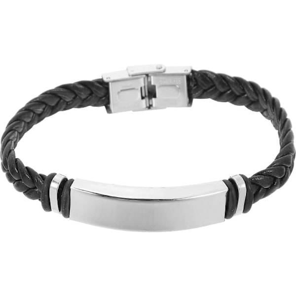 Herrarmband Herr Rostfritt Stål Armband Flätat Armband Läderarmband Läder Vävda Armband