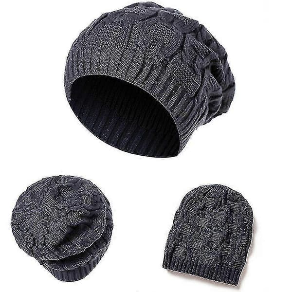 Unisex Casual Mössa Oversize Stickad Ski Snowboard Termisk Mössa