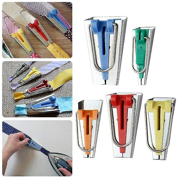 Skråbåndssæt med 5 størrelser 1/4\" 3/8\" 1/2\" 3/4\" 1\" DIY quiltværktøjssæt til stofsyning og quiltning