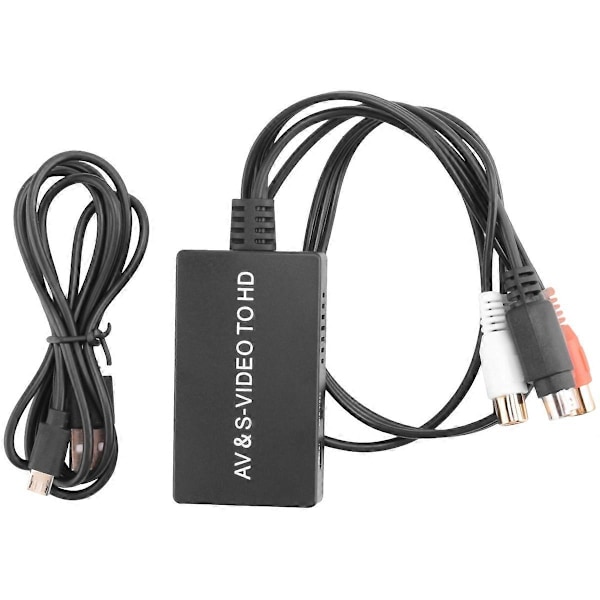 S-Video och 3RCA CVBS Komposit till Audio Video Converter Stöd 720P