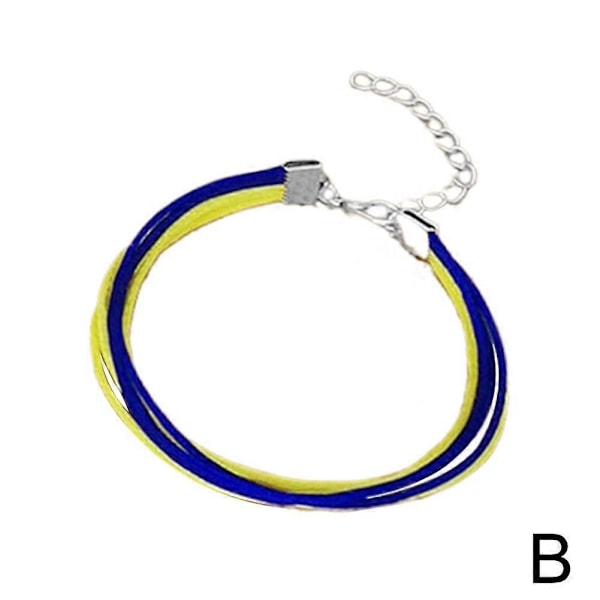 Ukrainskt Färgat Armband Enkelt Flerlagers Flätat Läderarmband för Män n s B