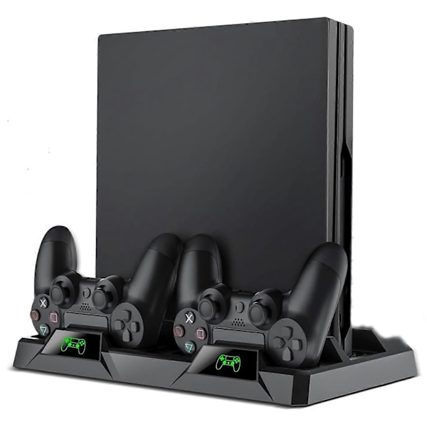 Ps4 Pystyteline All-In-One Ps4 Pystyteline Teline Jäähdytystuuletin Yhteensopiva Playstation 4 Pro/Slim -konsolin Kanssa