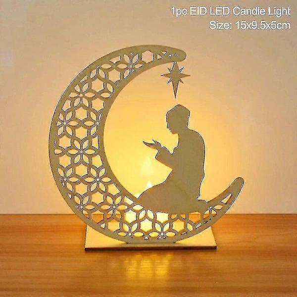 Eid Mubarak -riipus LED-valoilla kotiin, islamilainen Eid R Kareem -koriste Style 3