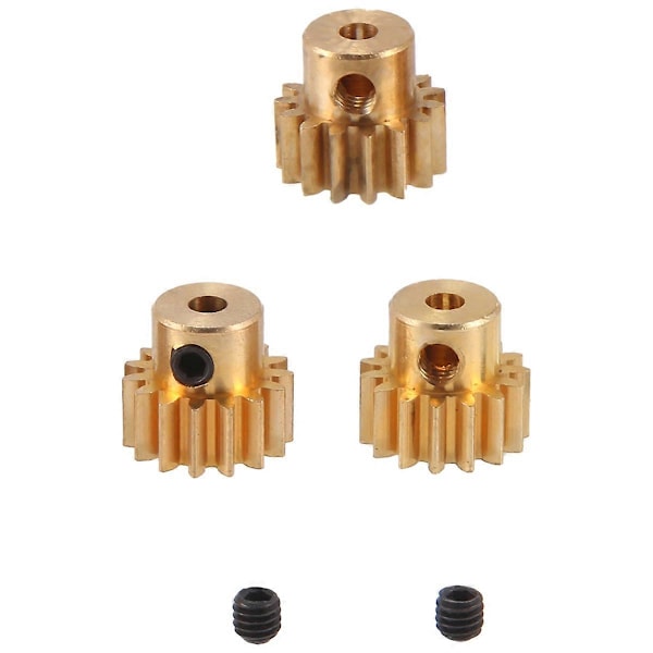 3ST 3,175 mm Axel Mässing Pinjong Motorväxel M0.8 för 1/10 1/8 RC, 15t