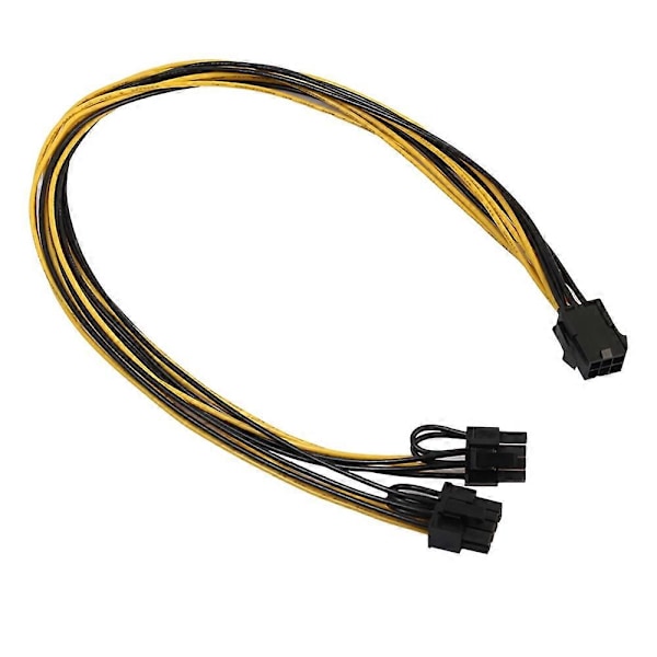 PCI-E PCI Express 6Pin Hona till Dubbel Dubbel 2-Port 8Pin (6 + 2Pin) Hane