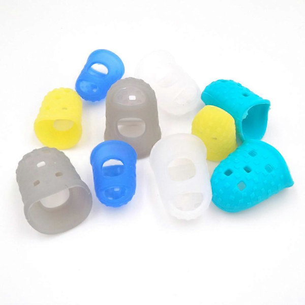 10 st Verktyg Barn Fingerspets Skydd Silikon Gel Fingerskydd Tumpickar Gitarr Plektrum Elgitarr