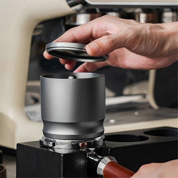 58mm Kaffedoseringskopp Aluminiumlegering Espresso Doseringstratt Svart