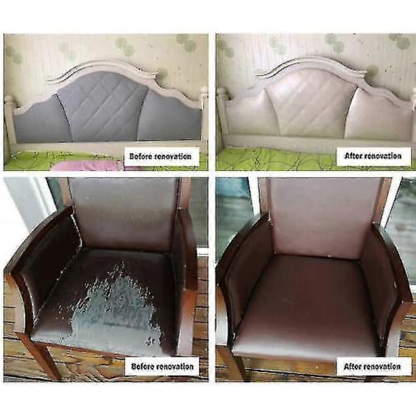 Selvklebende lapp for reparasjon av lær til møbler og bilsete - Sofa, divan, stolreparasjon Grey 25x30cm