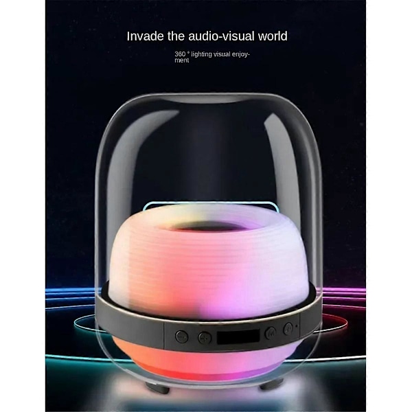 Trådlös Bluetooth Högtalare LED Subwoofer HIFI Ljudkvalitet, A