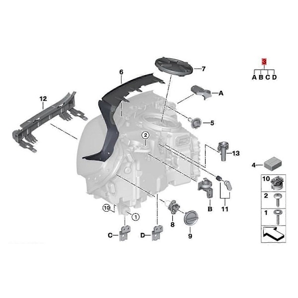 1 par L+R Främre Strålkastar Reparationsfäste Kit 63117931711 för X3 G01 G08 X4 G02 2017-2021 Fast Kloklammerfäste
