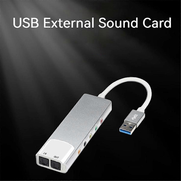 USB Extern Ljudomvandlare Ljudkort 5.1 Kanal Hörlursadapter