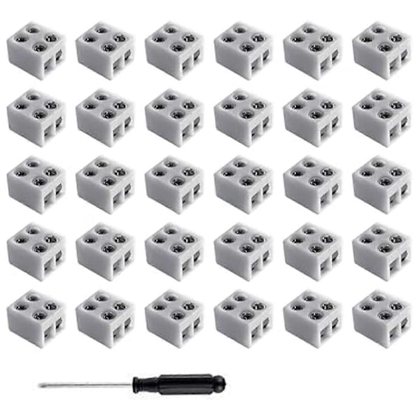 30 st LED Strip Ljus Kopplingar Lödfria 2-Pin 8mm LED Kopplingar