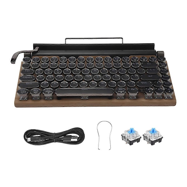 Retro Skrivmaskin Tangentbord Trådlöst Bluetooth Mekaniskt Tangentbord
