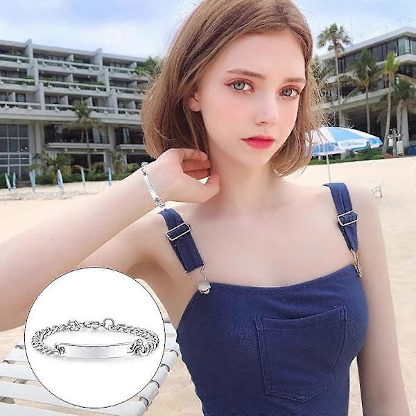 Fantastiska Forever And Always Rostfria Stål Pararmband För Kvinnor Män Smycken Matchande Set-Silverfärgade