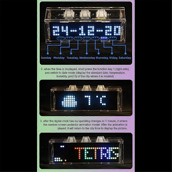 RGB Ambient Light med Mekanisk Keycap Ur Support Timer