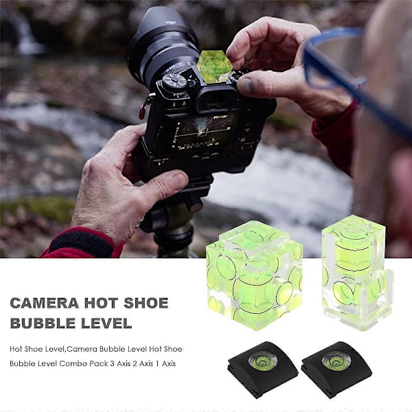 Vattenpass för Blixtsko, Kamera Bubbelvattenpass Blixtsko 3-axligt 2-axligt 1-axligt (4-pack)
