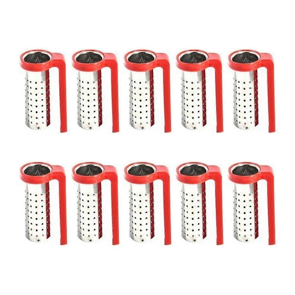 Te-infusionssil Tesil Rostfritt stål Infusionsredskap Teblad Filter Diffusor Infusor Röd