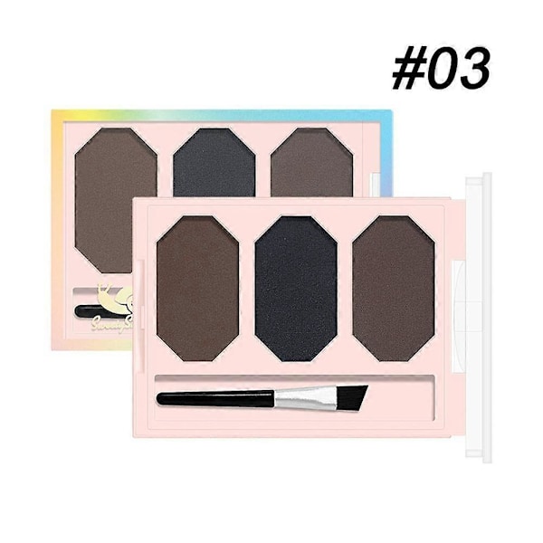 3 Farver Øjenbrynspudder Makeup Palette Vandtæt Nuance til Øjenbrynsforstærker C