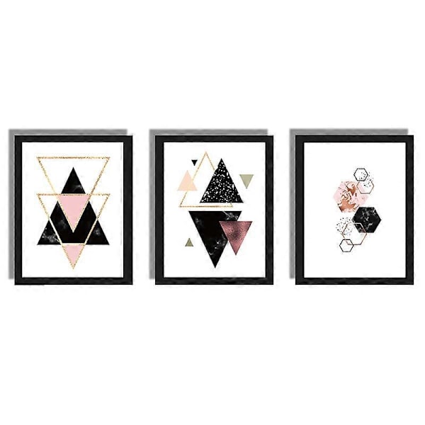 3 st Nordisk Geometrisk Väggkonst Canvas Målning (Oramad) 21cm x 30cm