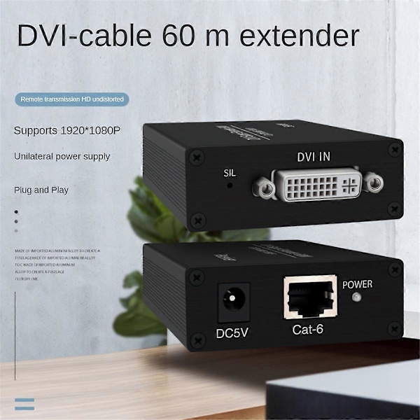 DVI-förlängare DVI Ethernet-adapter HD 1920X1200 EU-kontakt