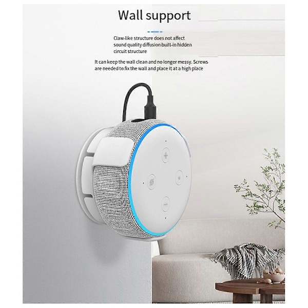 Fäste för Home Mini Smart Högtalare Väggfäste, Svart