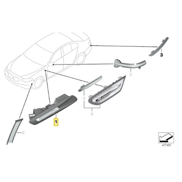 1 par LED sidomarkeringsljus blinkerslampor för F10 F11 F18, A