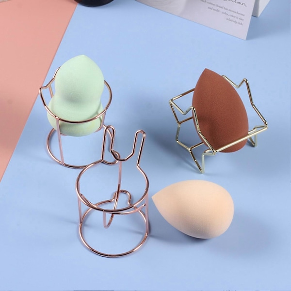 Makeup Svampeholder Hul Fristående Elektroplettering Daglig Brug Kommode Makeup Svampetørrer Forfængelighedsartikler Rose Gold A