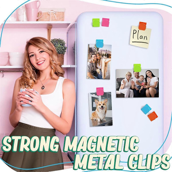 Magnetiska Clips, 24 st Kylskåpsmagneter Whiteboard Magneter, Flerfärgade