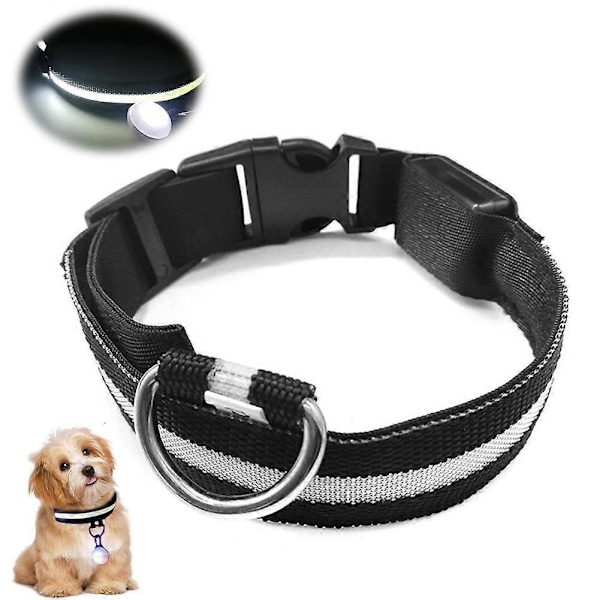 Hundhalsband LED Självlysande Halsband för Husdjur Hund Katt Anti Förlorad Hundbricka Justerbar