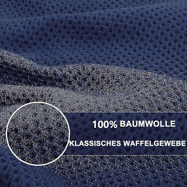 6-pack 100% Bomull Frotté Disktrasor Kök Disk Rengöring Hängögla Dark blue 34*73cm