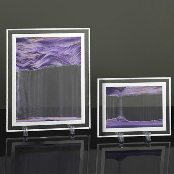 Elegant 3D Effekt Timglas Målning Vacker Skapar Atmosfär Glas Rörlig Sand Bild för Skrivbord Yellow 10Inch