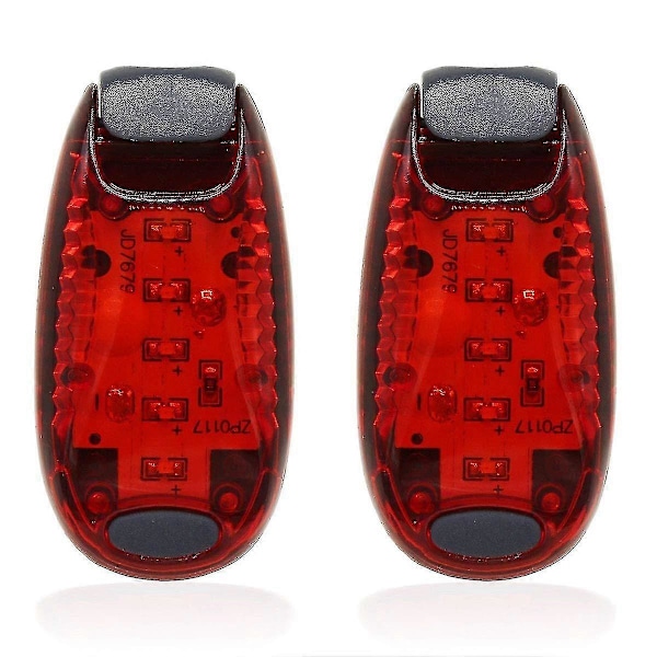 2kpl Led-turvavalot S Koirat Bonus Juoksu Klipsikiinnitteinen Strobe Hyvä Näkyvyys 3 Tilaa Juoksijoille Pyöräilyyn Red