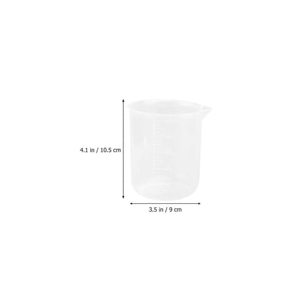 4 stk. 50 ml / 150 ml / 250 ml / 500 ml Plast Gradert Beger (Transparent)