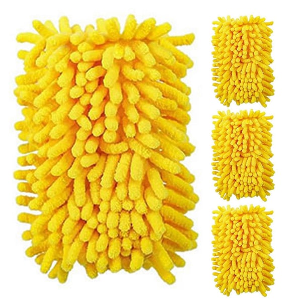 2/4/6 stk. moppekludbetræk, udskiftning, slidstærk, falmebestandig, vaskbar, hurtigtørrende, let at installere, håndstøvekost refills, rengøringsklud til Swiffer Yellow 4pcs