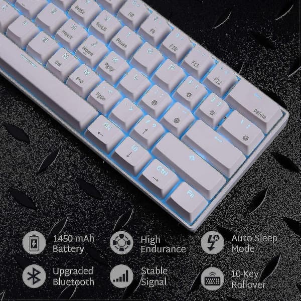 Rk Klud Rk61 Trådlös 60% Mekanisk, 61 Tangenter Bluetooth Mekanisk, Gaming Med Programmerbar Programvara (hot-