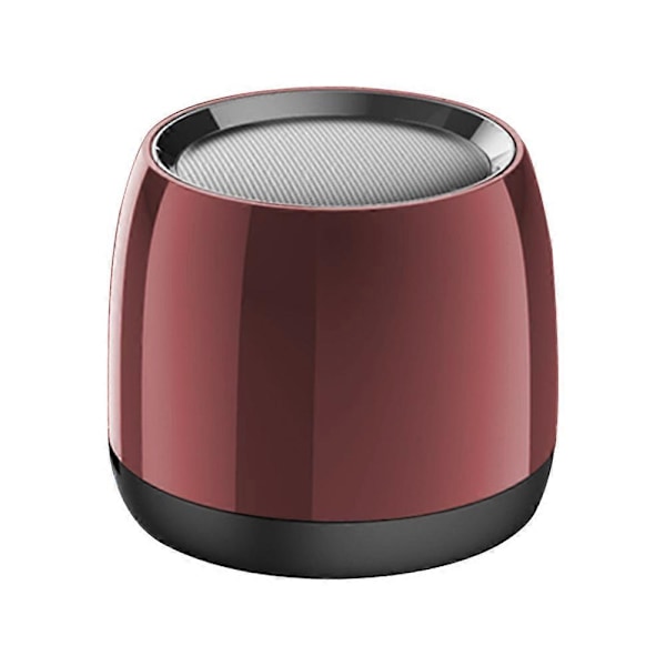 Metallkort Mini Rund Utomhus Hemdator Mini Högtalare Trådlös Bluetooth Högtalare Subwoofer (Röd)