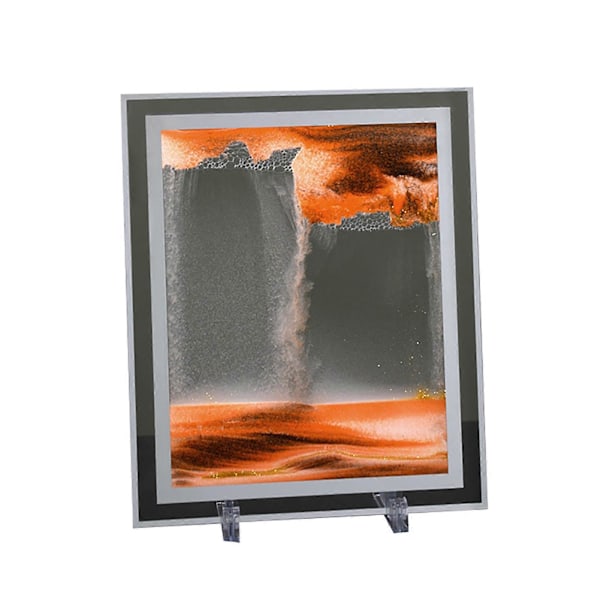 Elegant 3D Effekt Timglas Målning Vacker Skapar Atmosfär Glas Rörlig Sand Bild för Skrivbord Yellow 10Inch