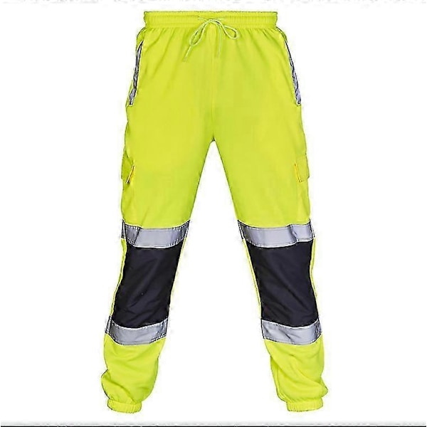 2025 Nya Herr Casual Byxor Splitsad Silver Reflekterande Ränder Dragsko Arbetskläder GREEN 4XL