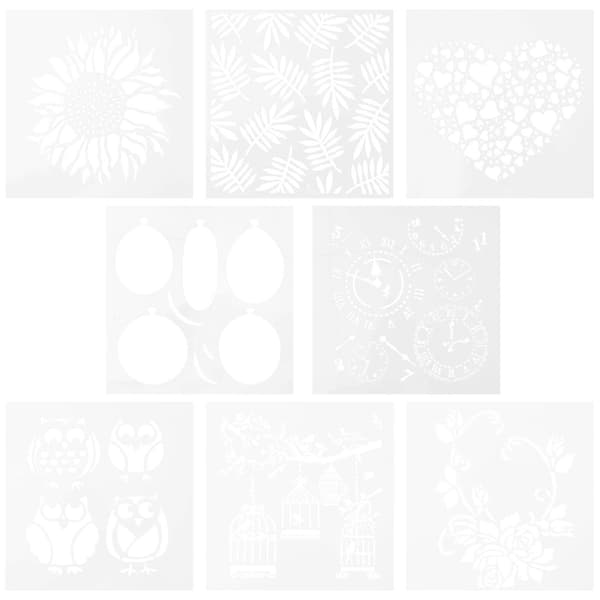 8 stk. hule maleskabeloner DIY hule malestencil til børn (blandet stil)