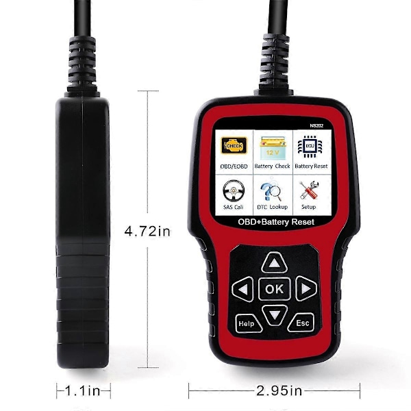 NS202 Batteriregistreringsverktyg+OBD/EOBD-diagnostik Stöder 10 OBD/EOBD-testlägen för , , MINI,