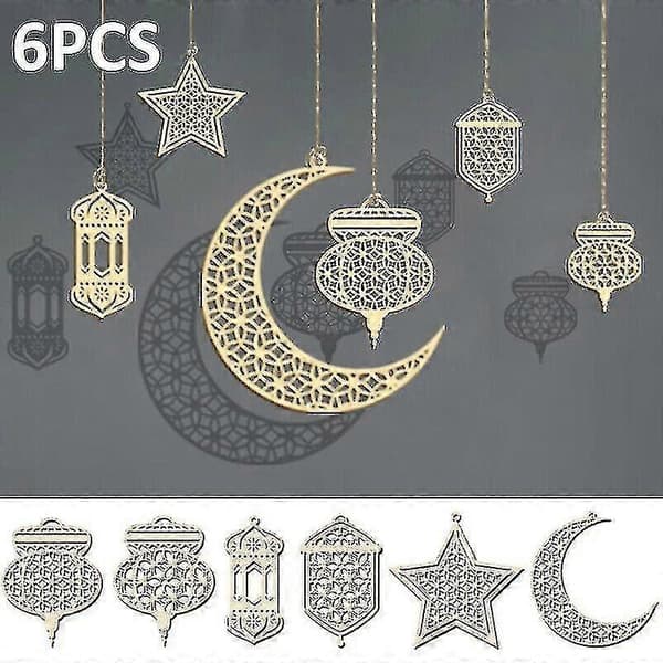 6 stk. Eid Dan Mubarak Ornt Islamsk Hengende R Diy