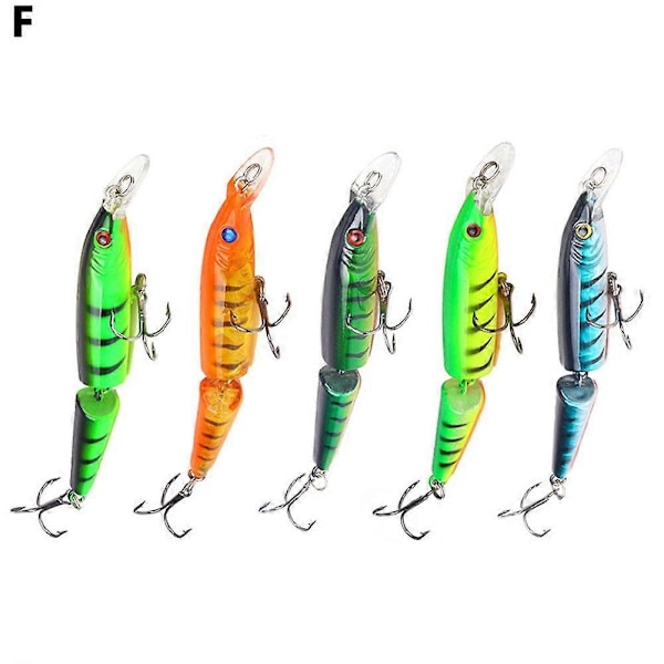 Artificiellt Crankbait Multi Jointed Fiske Bete 10.5cm/9g 2-segments Hårt Bete F