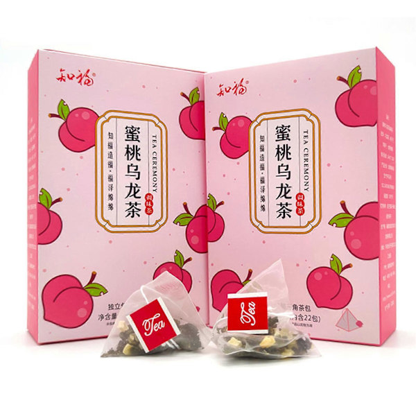 22-pack Persika Oolong Te Individuellt Förpackade Frukttepåsar Fritidsdrickande 66g för Morgon Eftermiddag