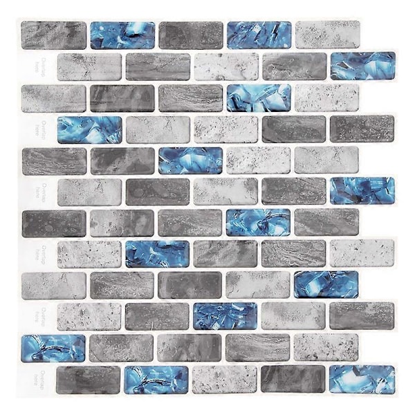 Vivid Tiles Blå Skal och Fäst Kakel 3D Självhäftande Tapet