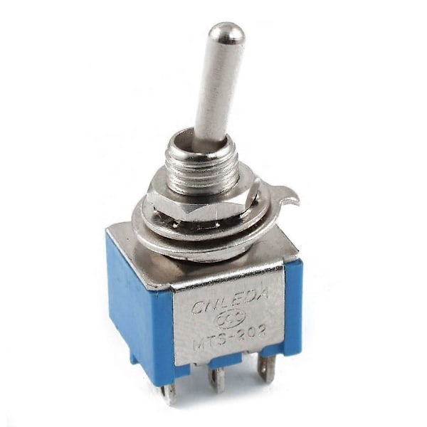AC 3A/250V 6A/125V 6-Pin DPDT På/På 2-Positionsvippströmbrytare Blå