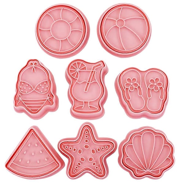 8 st Hawaiian Kakformar Biscuitformar DIY Silikon Biscuit Stämpelform